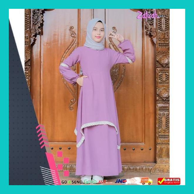 Big Sale  Gamis Malaysia Renda Anak Ori Zafirah Kids Murah Banget 