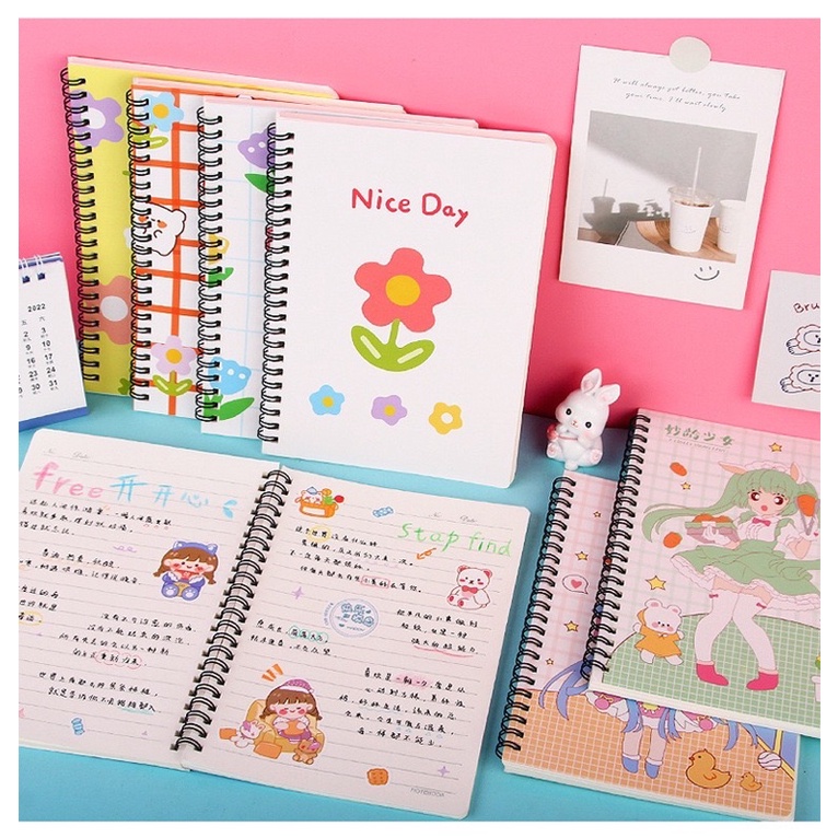 Buku tulis a5 spiral isi 60 lembar / agenda / note book / buku tulis bergaris/ buku tulis sekolah/ notebook a5 NB17