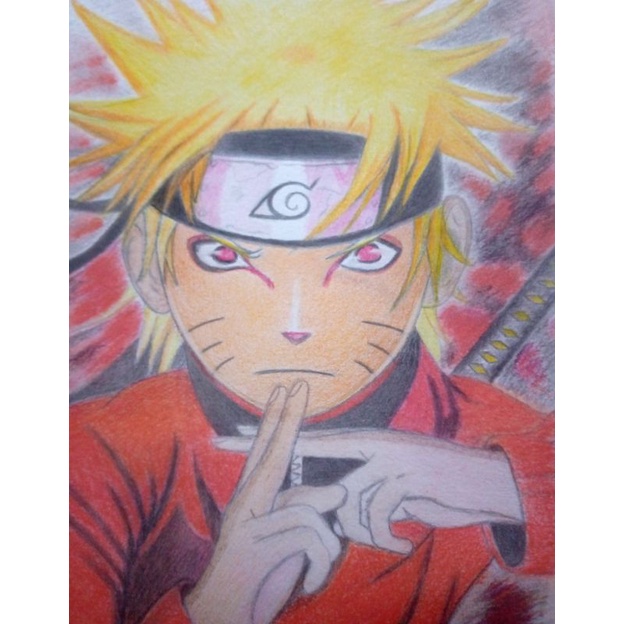 lukisan pensil/lukisan anime naruto/lukisan wajah/uk 10R