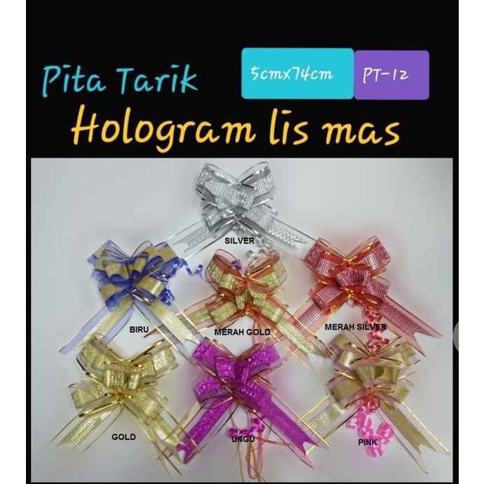 

Pita Tarik Serut Hologram Lis List Emas PT12 5cm x 74cm (10 pcs)