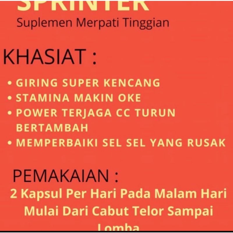 RED SPRINTER AJAIB MEXICO BURUNG TERBANG SPRINT KENCANG TAMBAH POWER