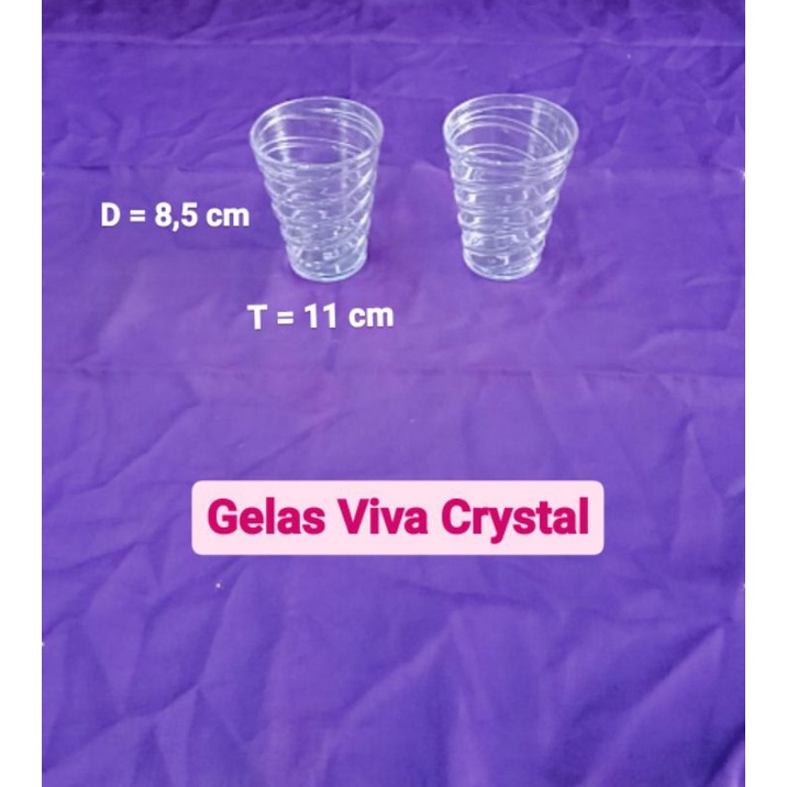 12 pcs Gelas jus jumbo chrystal / kristal - cangkir kristal - gelas gagang kristal