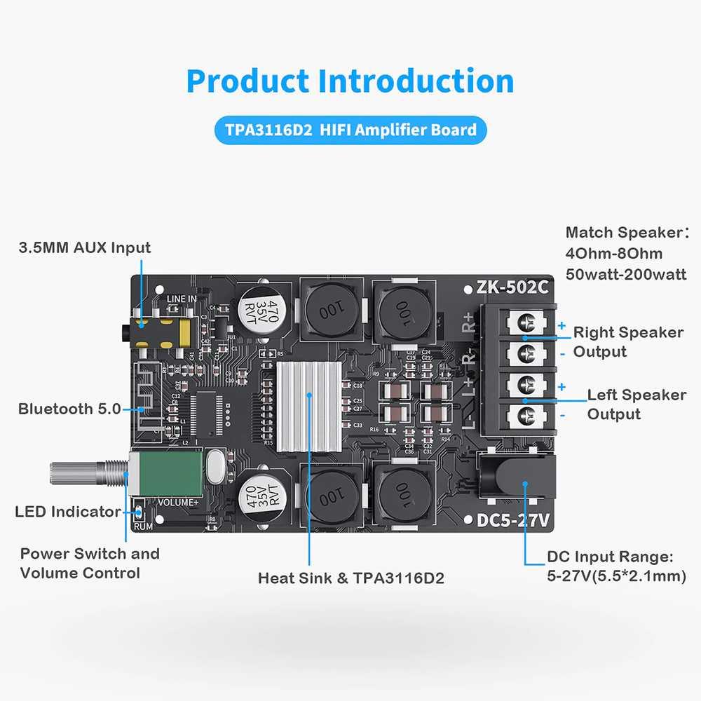 Fosi Audio Bluetooth 5.0 Amplifier 2.0 Channel TPA3116D2 2x50W ZK502C Kabel Audio Spliter Kabel Audio Spliter Amplifier Tda Amplifier Tda Kabel Splitter Kabel Splitter Kabel Audio Splitter Kabel Audio Splitter Pam Amplifier Pam Amplifier Amplifier Dac Amp