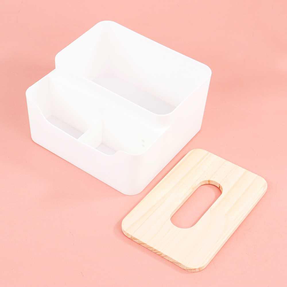 RSCHEF Kotak Tisu Kayu Multifungsi Model 2 Slot J002