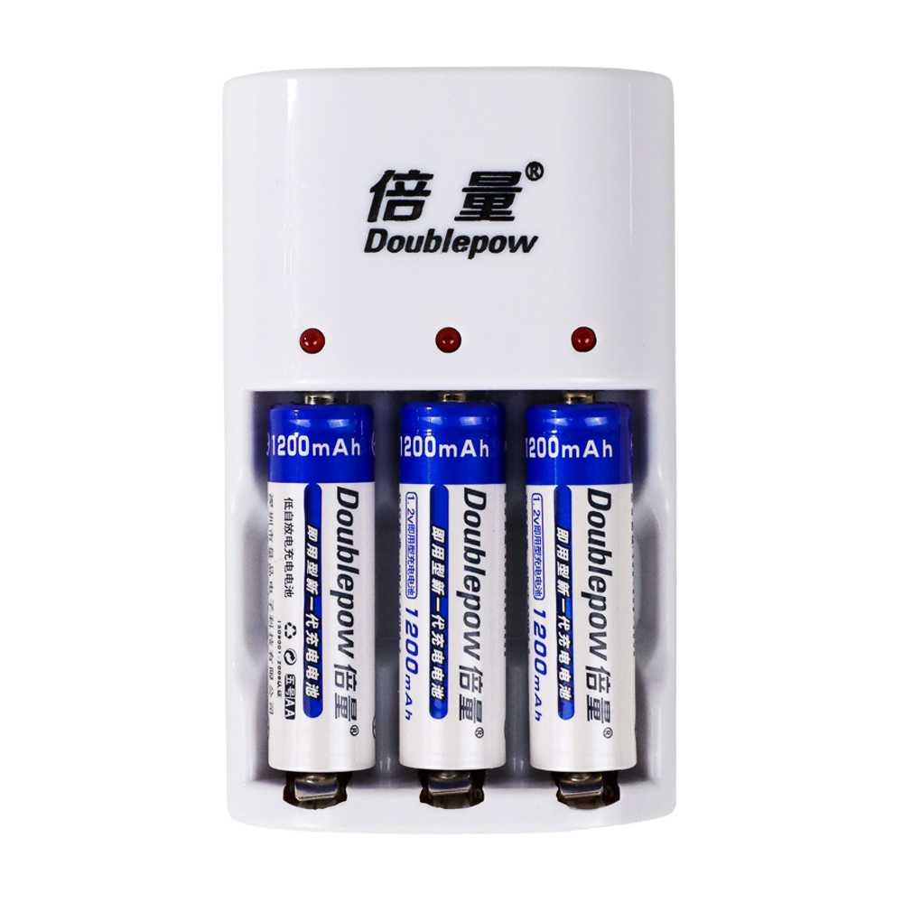 DOUBLEPOW Charger Baterai 3 slot AA/AAA with 3PCS AA 1200mAh DP-B33 Charger Baterai Tamiya Type C Baterai Aa Baterai Aaa Taffware Fast Charging Charger Baterai Charger Fast Charging Charger Baterai Aa Aa Aaa Charger Batre Batrai Aa Charger Batre Aa Batre