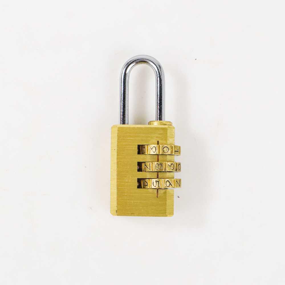 KAK Gembok Koper Padlock 3 Digit Combination Solid Brass 21x53mm MS15