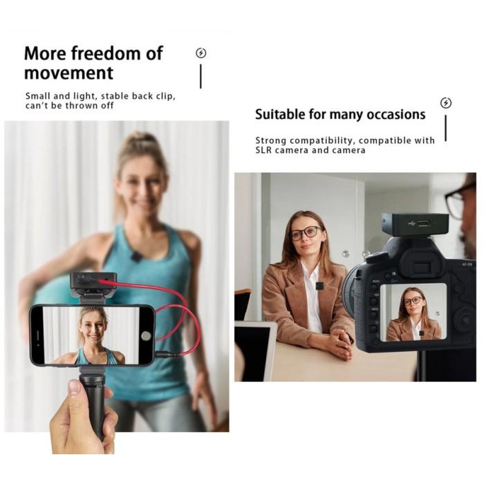 Microphone Mic Clip On Wireless Camera HP Uniqcam SK750 Mikrofon Dual