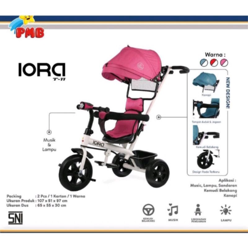 sepeda iora T11 | sepeda anak roda 3