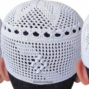 peci kopiah rajut yaman Madinah handmode - Putih (L8W7) Peci Songkok Original Polos Kekinian Peci Ba