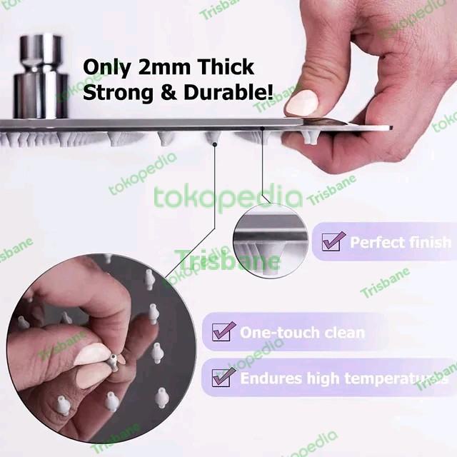 Rain Shower Set Silver Tanpa Tanam / Bobok Selang Luar Kotak