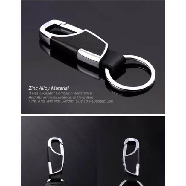 Gantungan Kunci Mobil Bahan Logam Kombinasi Kulit High Quality - Gantungan Kunci Carabiner Paduan Kreatif