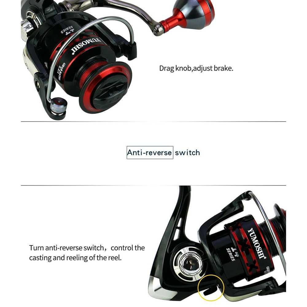 YUMOSHI Reel Pancing Spinning 12 Ball Bearing 5.2:1 RS2000 Pancing Reel Power Handle Ril Pancing Reel Pancing Power Handle Pancing Casting Rell Pancing Power Handle Casting Reel Pancing Mini Reel Casting Reel Baitcasting Real Pancing Power Handle Rell