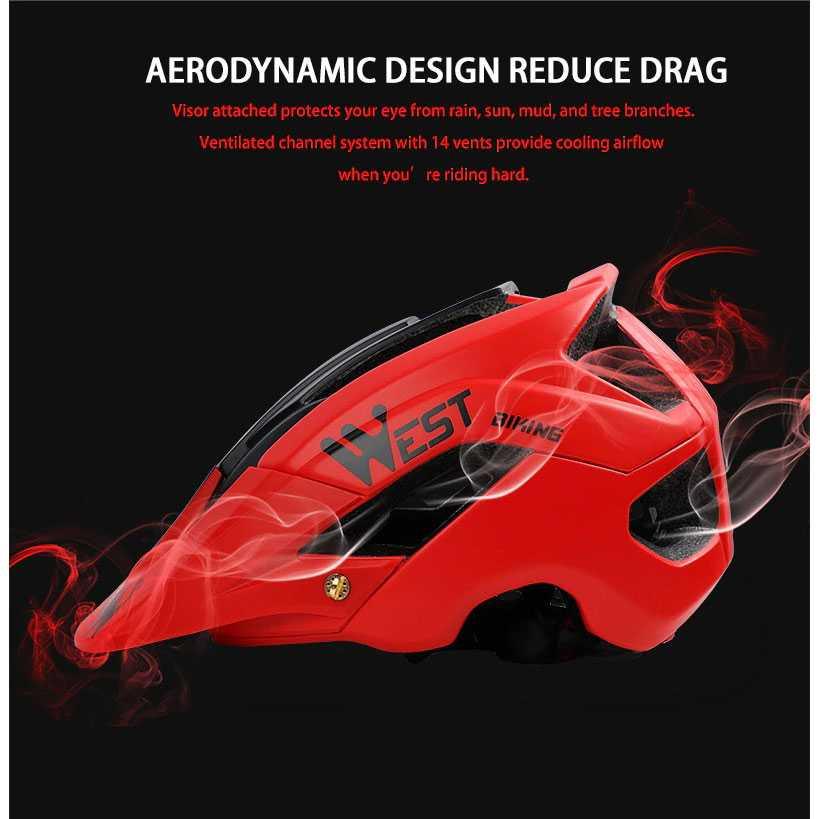 WEST BIKING Helm Sepeda Cycling Helmet Trail XC MTB TK-YP0708078 Sepeda Listrik Sepeda Listrik Dewasa Sepeda Gunung Sepeda Anak Perempuan Helm Sepeda Sepeda Listrik Anak Helm Sepeda Anak Sepeda Listrik Murah Helm Sepedah Dewasa Sepeda Gunung Anak Mobil Li