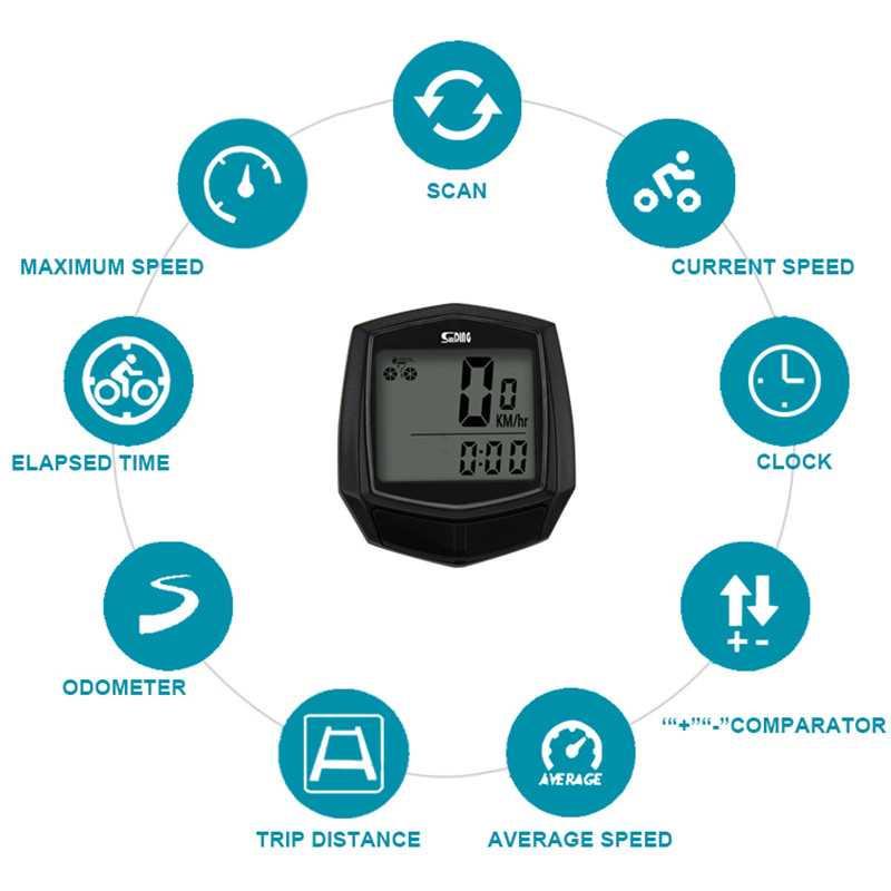 SUNDING Odometer Speedometer Monitor Sepeda - SD-581