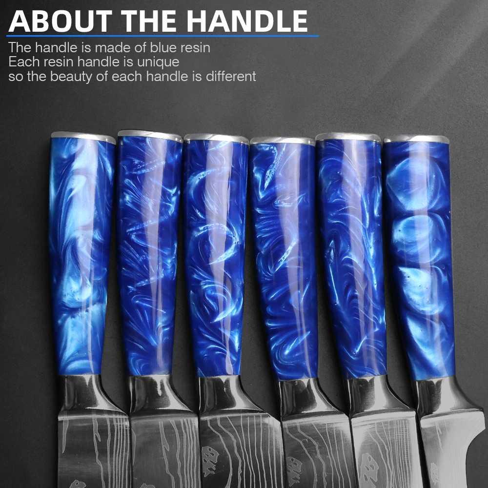 MYVIT Pisau Dapur Kitchen Damascus Pattern LFG56 Pisau Set Pisau Dapur Pisau Dapur Set Set Pisau Dapur Peralatan Dapur Lengkap Alat Masak Set Pisau Kecil Pisau Set Talenan Pancing Set Lengkap Knife Pisau Dapur Super Tajam Pisau Tajam Pisau Stainless Stain