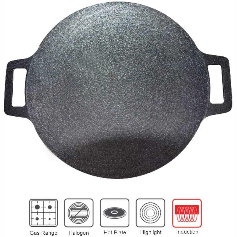 Rotisserie Wajan Masak Thick Cast Iron Pancake Pan Nonstick 33cm C0045