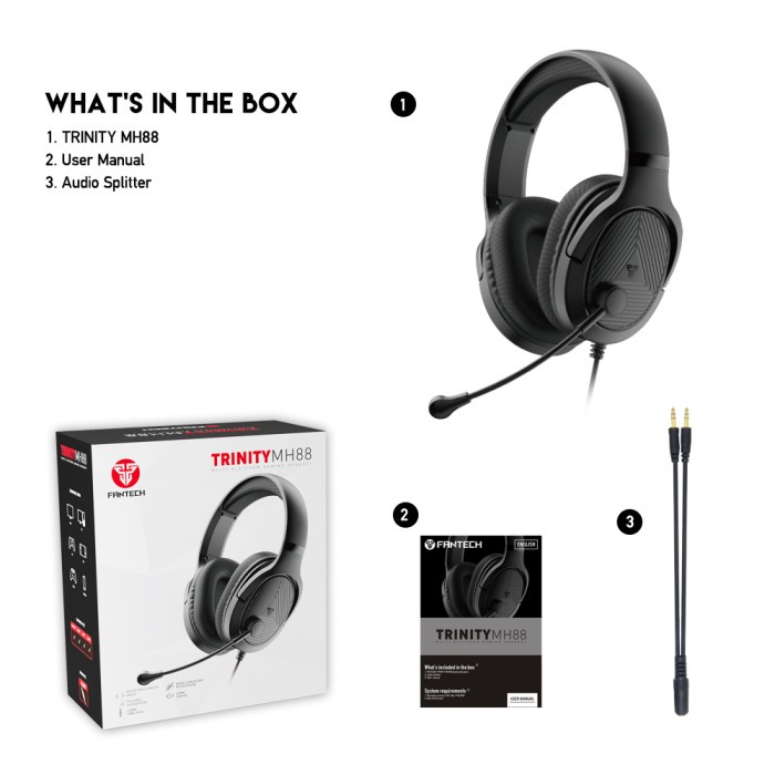 Headset Fantech TRINITY MH88 - Headset Gaming Mobile Multiplatform