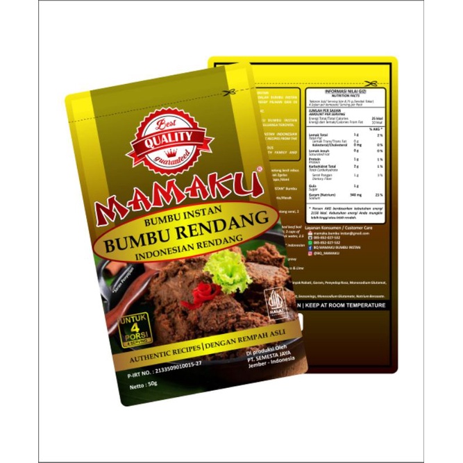 

BUMBU RENDANG BQ MAMAKU