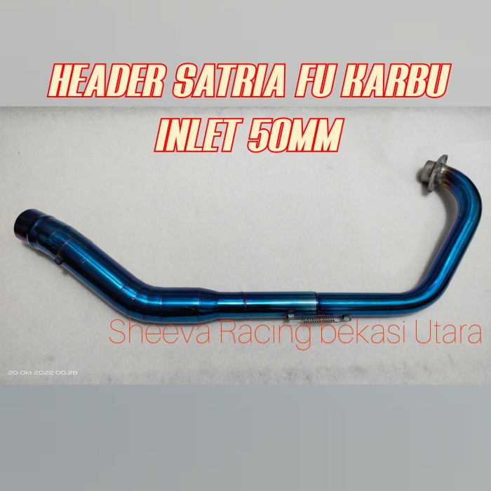 Header Pipa Leher Satria Fu Karbu Semi Ngacung Ala Roadrace Stenlis