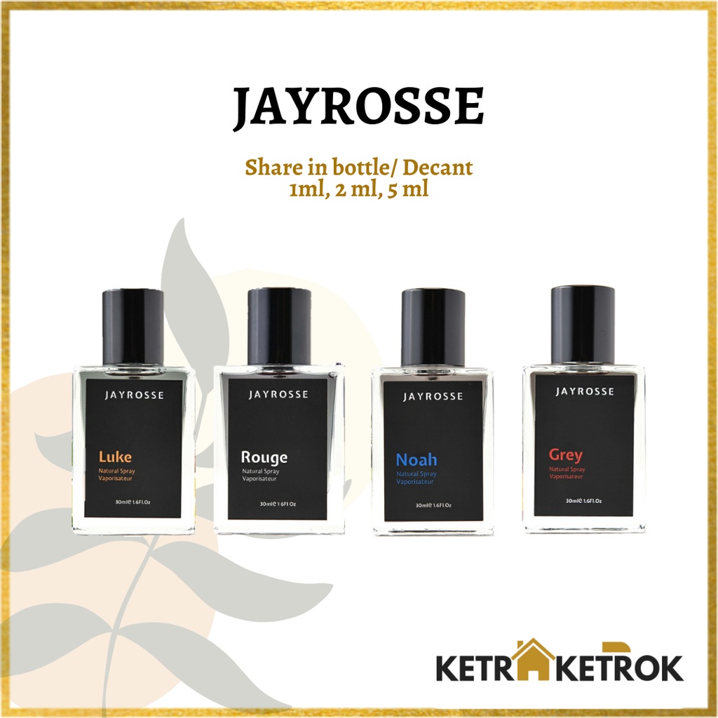 Decant Share Perfume Parfum Jayrosse Grey / Luke / Noah / Rouge Lokal Pria Travelsize Minisize