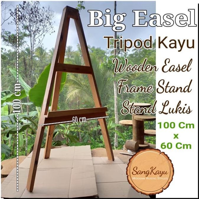 

Terlaris Wooden Easel 60X100 Frame Stand Kayu Tripod Canvas Stand Lukisan Non