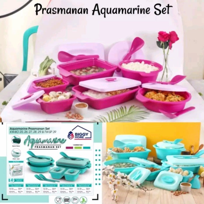 Terlaris Wadah Saji Prasmanan Serving Set Plastik Aquamarine Biggy Set
