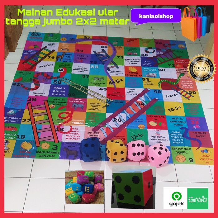 mainan edukasi ular tangga raksasa edukasi Islami