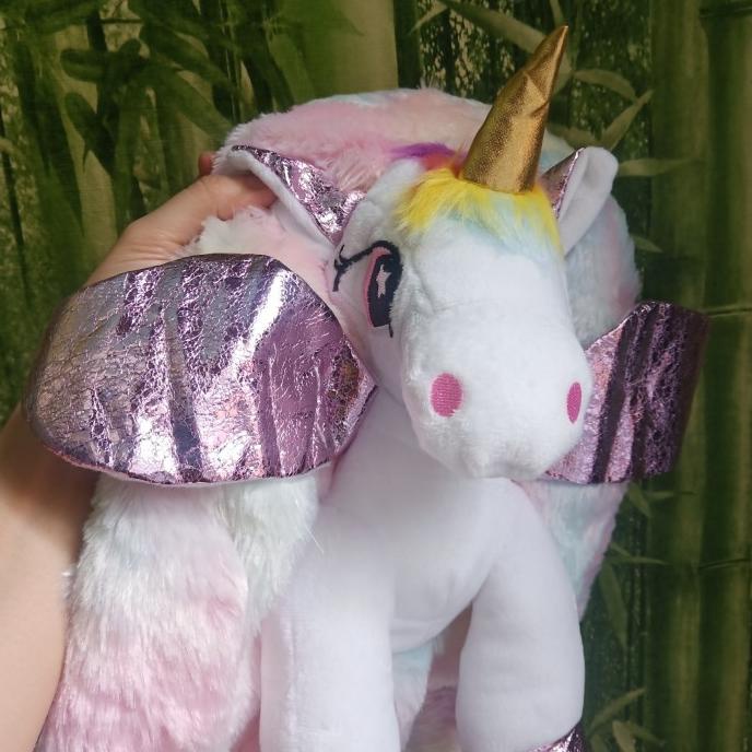 Tas ransel boneka unicorn/kado ulang tahun anak perempuan/Tas Tk impor