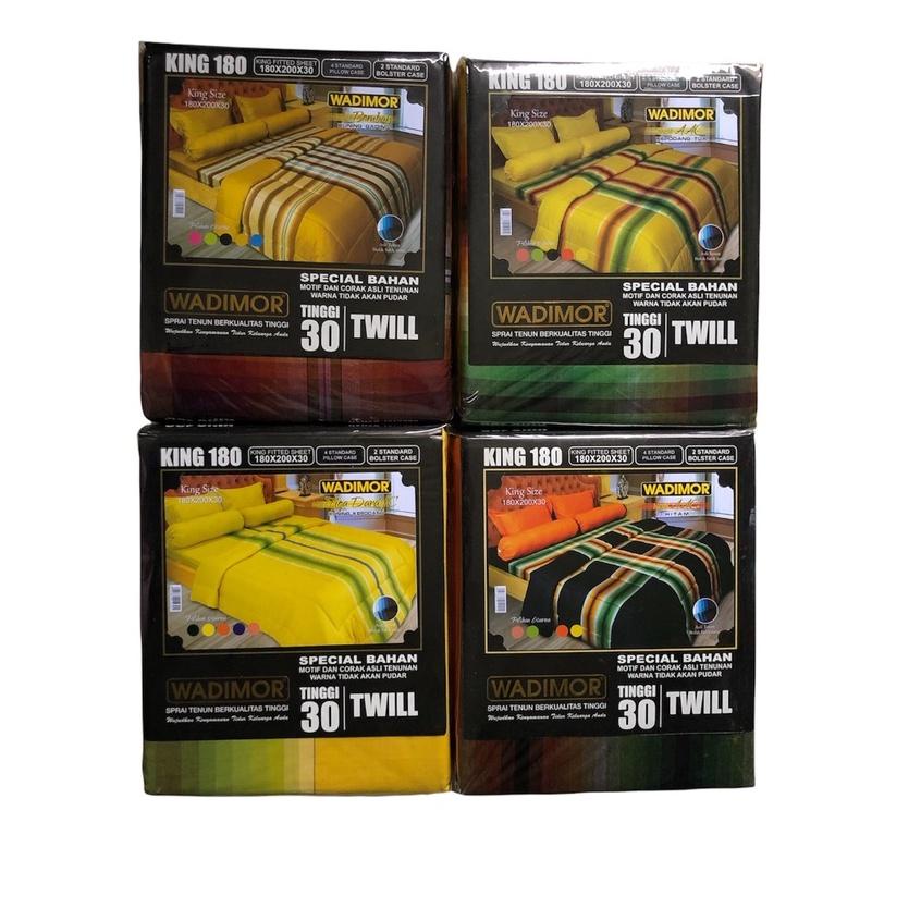 SPREI EKSKLUSIVE Wadimor 4 Sarung Bantal Tenun Twill Kualitas Tinggi Ukuran KING Tanpa Bedcover