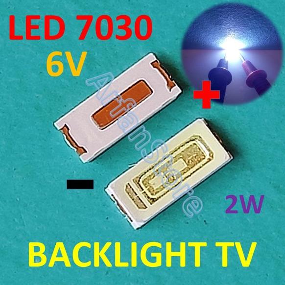 Led 7030 6V 2W Cold White Backlight TV SMD Lampu Putih Terang Seoul