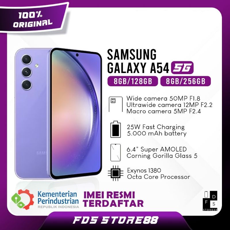 Samsung Galaxy A54 5G 8/128 GB 8/256 GB Garansi Resmi SEIN