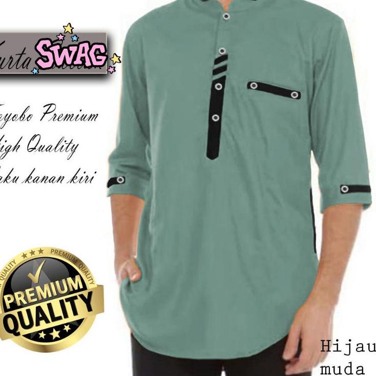 Murmer Baju Kemeja Kurta Qurta Khurta Koko Pria Laki Arab Muslim Lengan 3/4 Acara Pesta Nikahan Kond