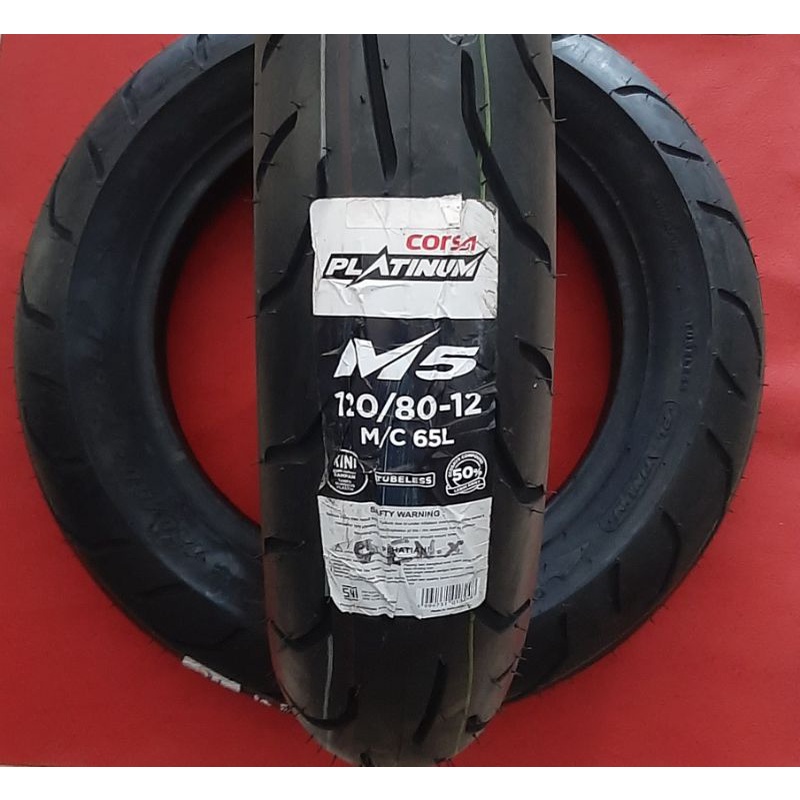 BAN MOTOR CORSA PLATINUM M5 ukuran 120/80 R12 TUBELESS