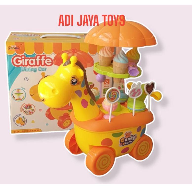 "DNK.1Ap23n" gerobak jerapah es krim Mainan gerobak eskrim musik sweet ice creamunicorn dorongan pan