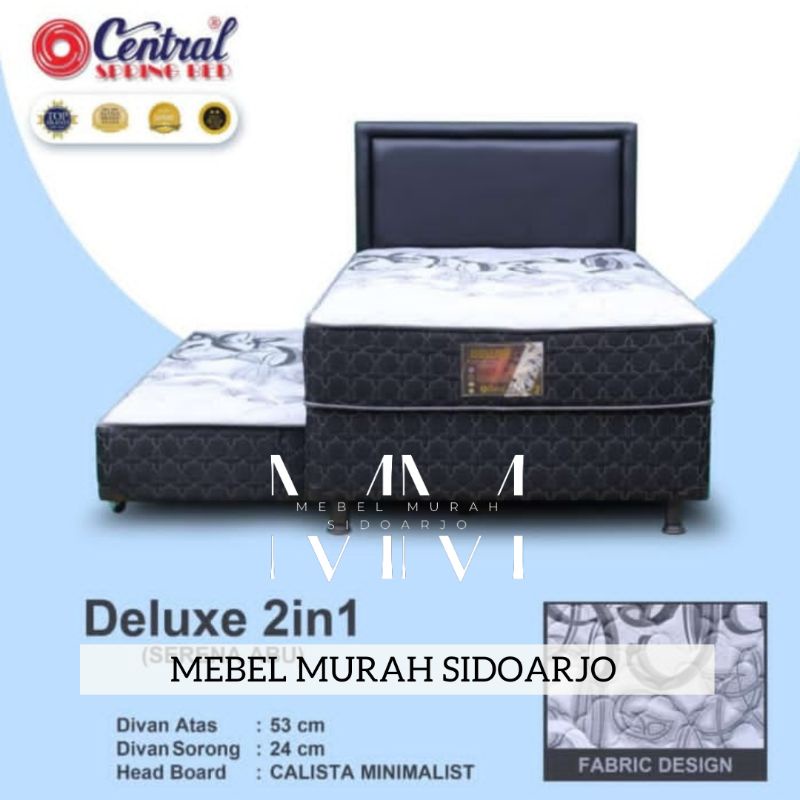 Springbed Central Deluxe 2in1 Sorong 90x200 100x200 120x200 Kasur Sorong Anak Set Paket Lengkap Berg