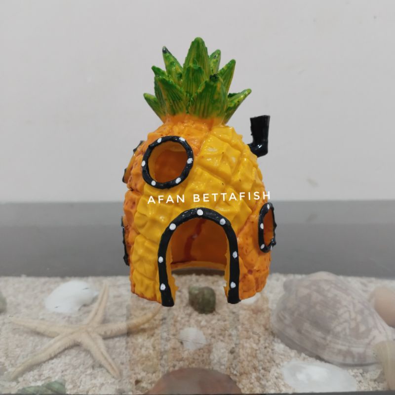 HIASAN AQUARIUM RUMAH SPONGEBOB NANAS / MAINAN IMPORT / FIBER