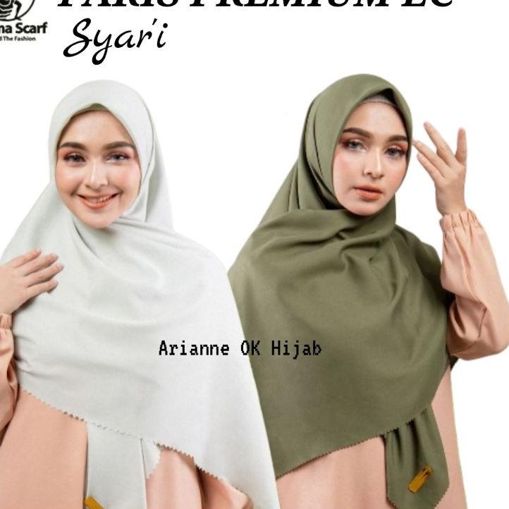 PARIS PREMIUM SYAR'I LC By Umama ORI Hijab Segi Empat SYARI Polos LACER CUT KERUDUNG KHIMAR