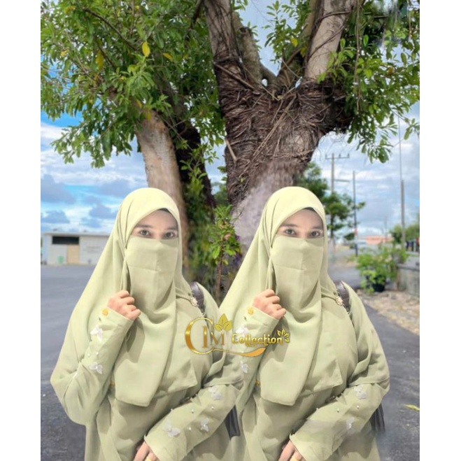 hijab segi empat set cadar