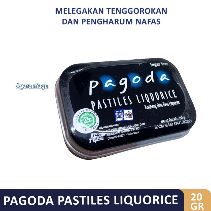 

PAGODA PERMEN PASTILES LIQUORICE 20G - SUGAR FREE PERMEN PASTILES PAGODA