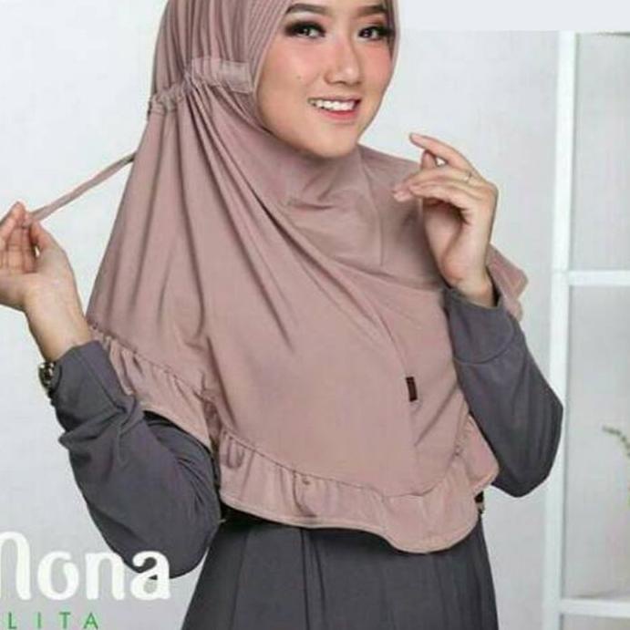 MONA TALITA Rempel Hijab Jersey Super / Khimar talita Serut / Jilbab Pet Antem / Kerudung Instan