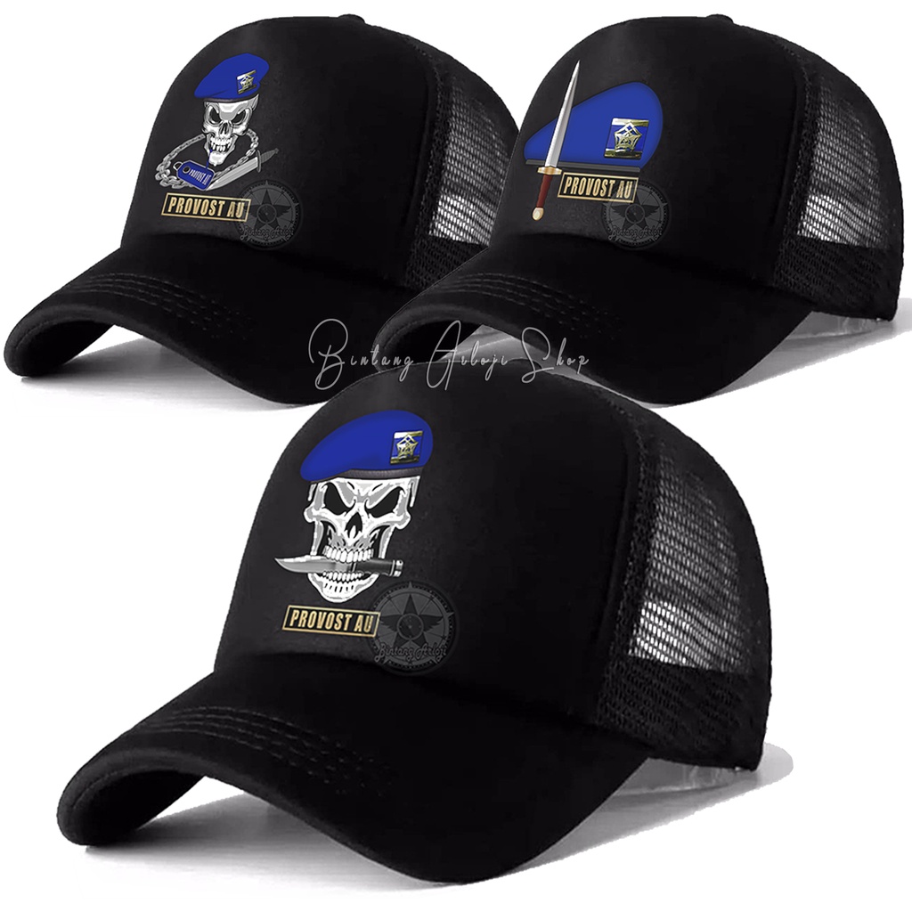 (Exclusive) Topi Custom Pom TNI AU - Angkatan Udara Light Gold