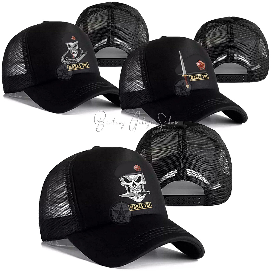 (Exclusive) Topi Mabes TNI - Baret Hitam Light Gold