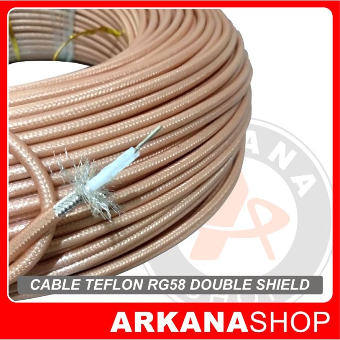 NEW Promo Original Kabel Teflon RG 58 Inner Tunggal Perak Double Shield