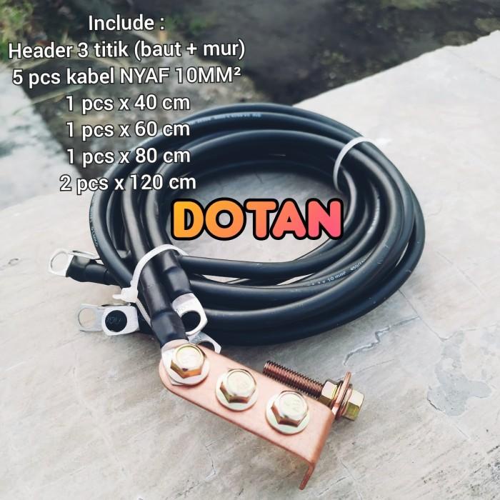 3 TITIK 5 KABEL NYAF 10MM GROUND WIRE KIT KABEL GROUNDING MOBIL