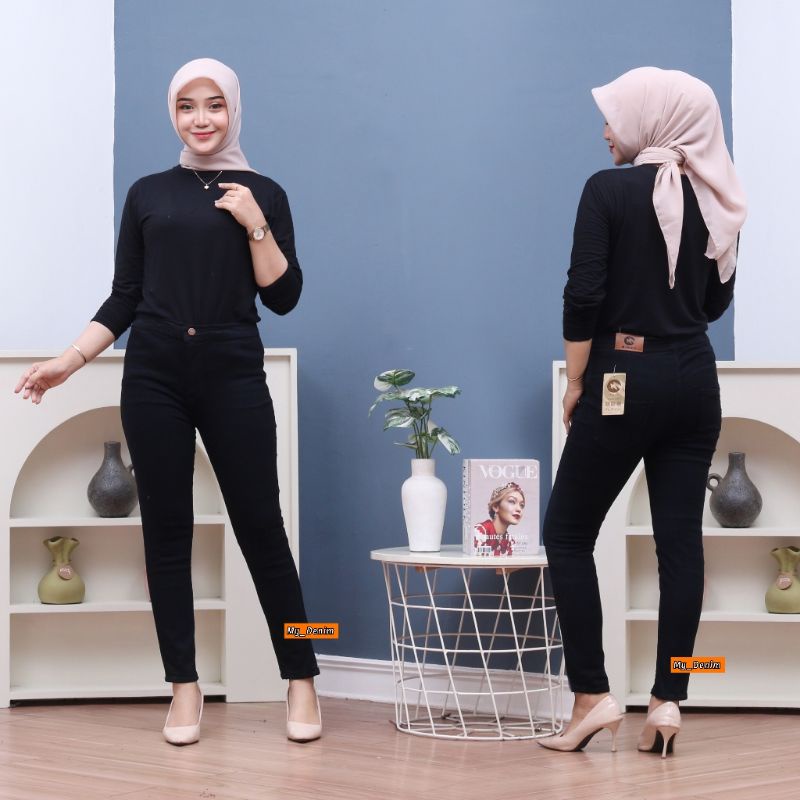 CELANA JEANS HIGHWAIST POLOS WANITA