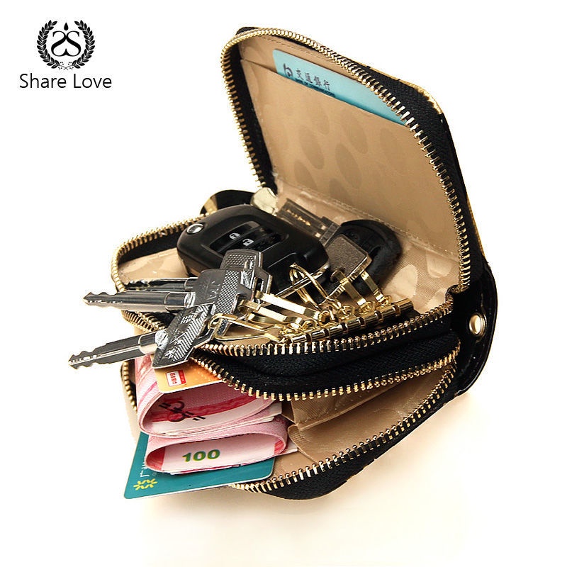 Sera leather key bag women s short small coin purse multi-function car key universal small leather storage to carry with you