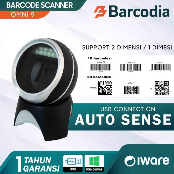 Barcode Scanner Duduk Kasir OMINI IWARE USB Barcode Reader 1D 2D