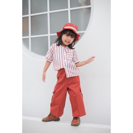 STRIPE SHIRT - Promo 10.10 Atasan Anak Kemeja Bayi Baby Kids Cewek Cowo Perempuan Laki Katun Lucu Murah 1-6 Thn