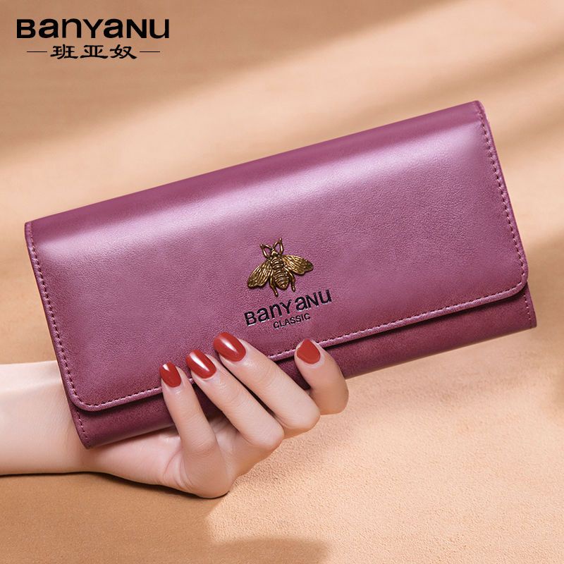 Sera Dompet Panjang Wanita Bagian 2023 Gaya Korea Baru Kulit Sapi Multi-Kartu Fungsi Dompet Fashion Retro Wanita Kopling tas