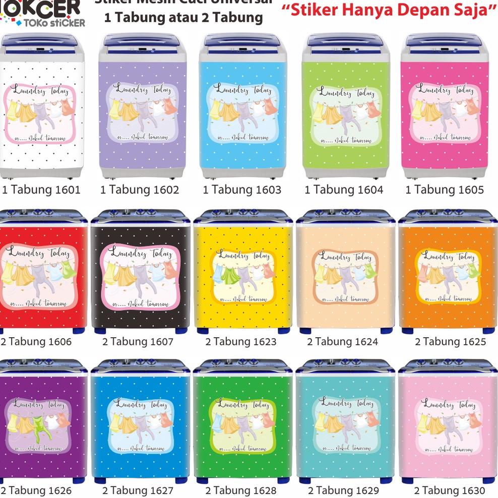 Terbaruϟday Stiker Mesin Cuci 1 dan 2 Tabung LAUNDRY Today